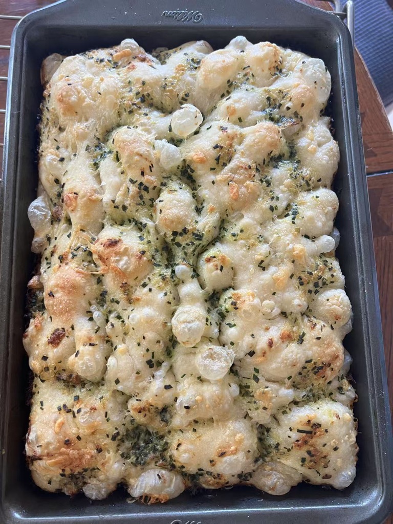 Homemade garlic butter focaccia